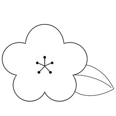 白黒　梅イラスト