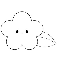 白黒　かわいい　梅イラスト