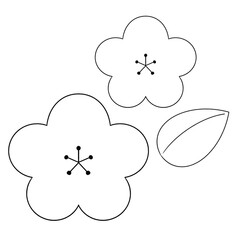 白黒　梅イラスト