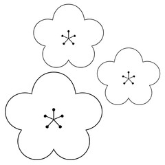 白黒　梅イラスト