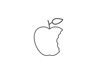 Bitten apple, fruit icon. Vector illustration.