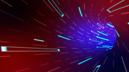 Futuristic tunnel background with digital technologies