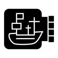 Obraz premium Vector Design Ship In A Bottle Icon Style