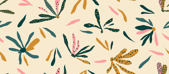 simple abstract daisy print. Creative collage pattern. Fashionable template for design.