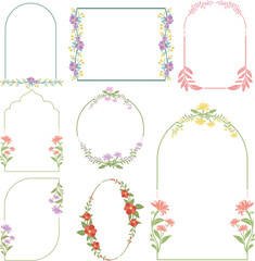 set of floral frames