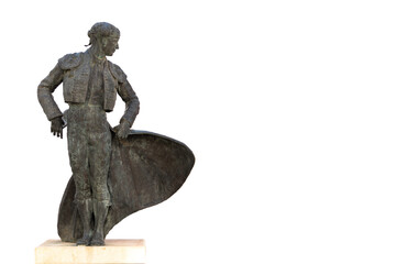 02/09/2023 ronda,malaga, spain bronze statue of a Spanish bullfighter