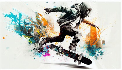 skateboard - obrazy, fototapety, plakaty