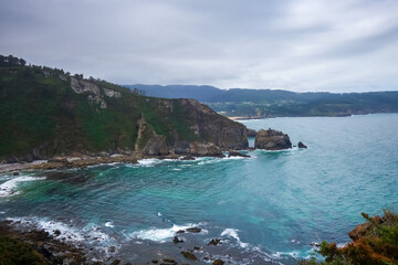 Fototapeta premium Punta socastro cliffs and Atlantic ocean, Galicia, Spain