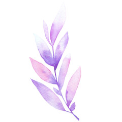 purple leaf watercolor