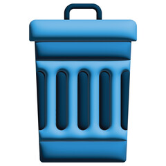 3D illustration garbage in office set 