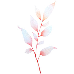 Fototapeta premium pink watercolor leaves