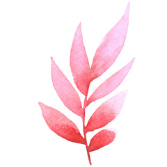 pink watercolor leaves