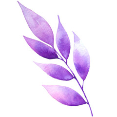 purple watercolor leaves