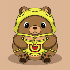 artwork illustration and t shirt design cute baby bear for sticker