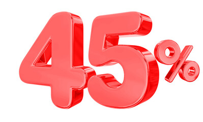 45 Percent red Sale off Discount