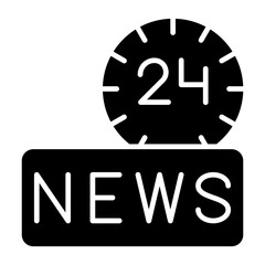 Vector Design 24 Hours News Icon Style