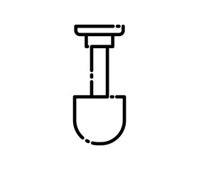 Tourist shovel line outline icon vector image