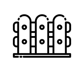 Wood fence line icon vector image