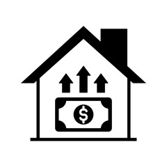 illustration of rising housing price icon vector