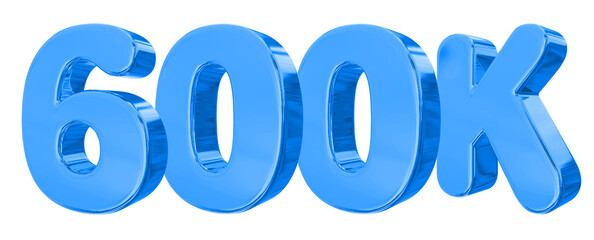 600K Follower Blue Number