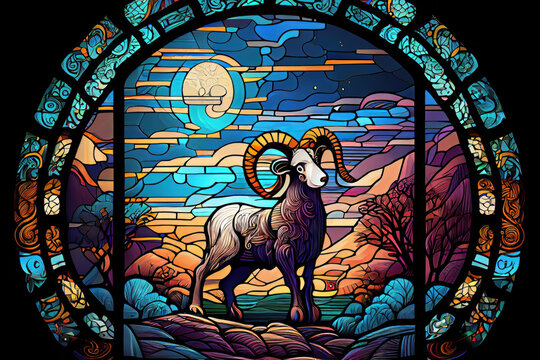 stained glass aries wallpaper