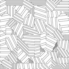 Abstract striped textured geometric pattern. Line Art Pattern.