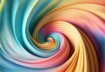 3d waves abstract background. Paper art. Generative Ai.