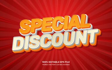 Special Discount Sale 3d editable text style effect	
