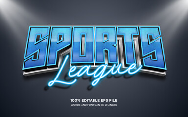 Sport league 3D editable text style effect