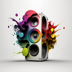 Illustration of Music with Infinite Colors, AI Generated Vector illustration on white background