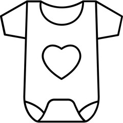 Baby cloth Outline vector icon which can easily edit

