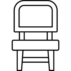 Wood chair Outline vector icon which can easily edit