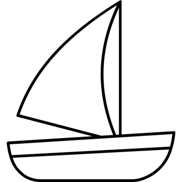 Sailboat Outline vector icon which can easily edit


