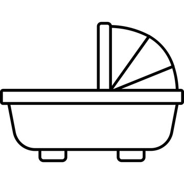 recommend clip art: Baby bassinet Outline vector icon which can easily edit
                    
                    