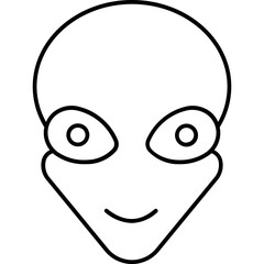 Alien Outline vector icon which can easily edit


