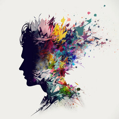 Illustration of Man with Infinite Colors, AI Generated Vector illustration on white background
