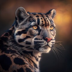Close up of Clouded leopard - Safari Snapshot Nature's Portrait Animal Natural Lighting