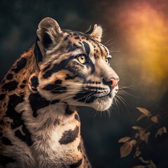 Close up of Clouded leopard - Safari Snapshot Nature's Portrait Animal Natural Lighting