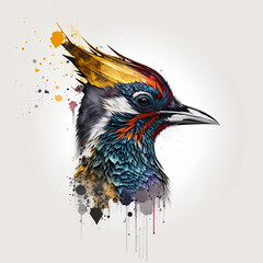 Illustration of Woodpecker with Infinite Colors, AI Generated Vector illustration on white background