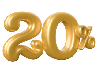 20 Percentage Sale Number Gold With Generative AI