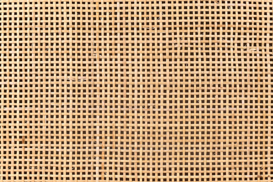 Close up of rattan netting material used for furniture decoration and upcycling