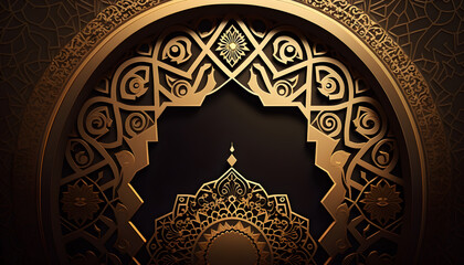 Islamic Background Photo, Texture of Islam Temple created with Generative AI Technology