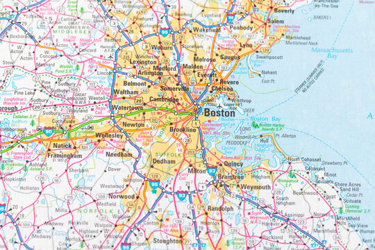 Urban Boston USA City Map in USA.