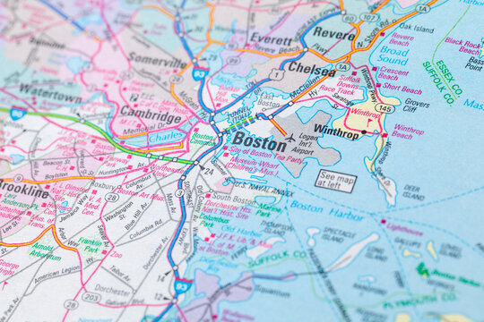 Urban Boston USA City Map in USA.