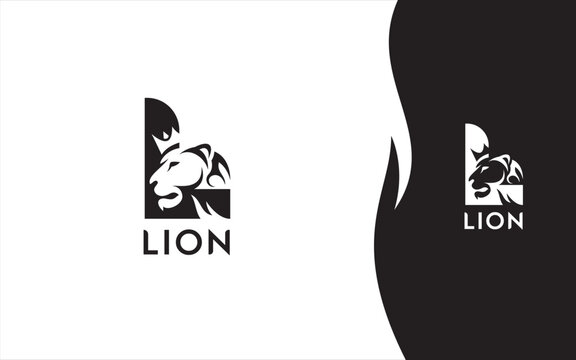 Lion logo letter L modern vector
