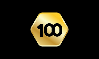 Number Gold Hexagon Elegant Business Logo