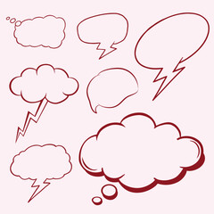 set of comic bubbles