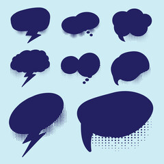 set of speech bubbles