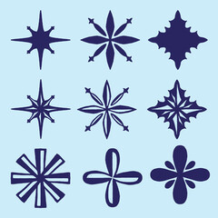 blue and white snowflakes