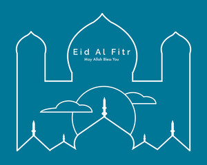 Eid Al Fitr Line Art Mosque